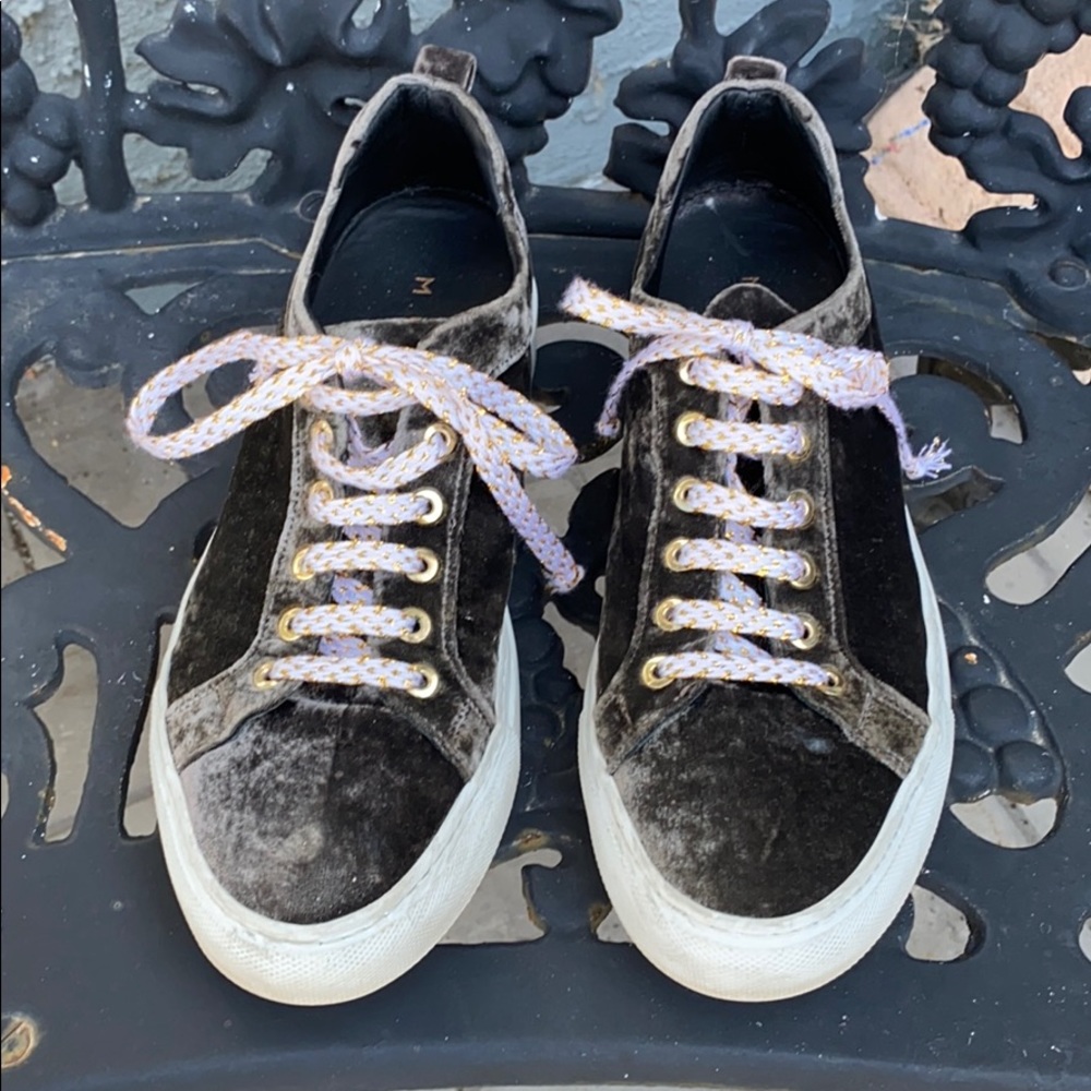 M.Gemi Green Velvet Sneakers